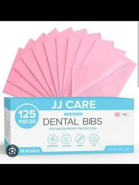 JJ Care Pink Dental Bibs